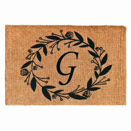 Monogram Door Mat, Black, Natural, 24 in W x 36 in L